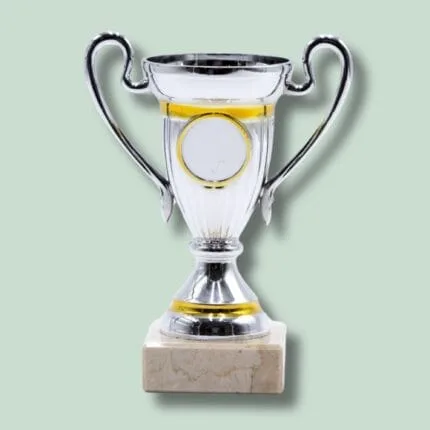 Sølv pokal med marmor base