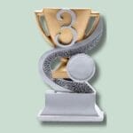 Tredjeplads pokal med abstrakt design