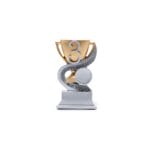 Guld tredjeplads pokal med unikt design