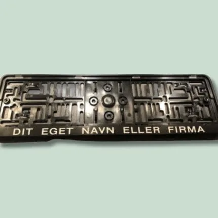 Nummerpladeramme med brugerdefineret tekstmulighed.