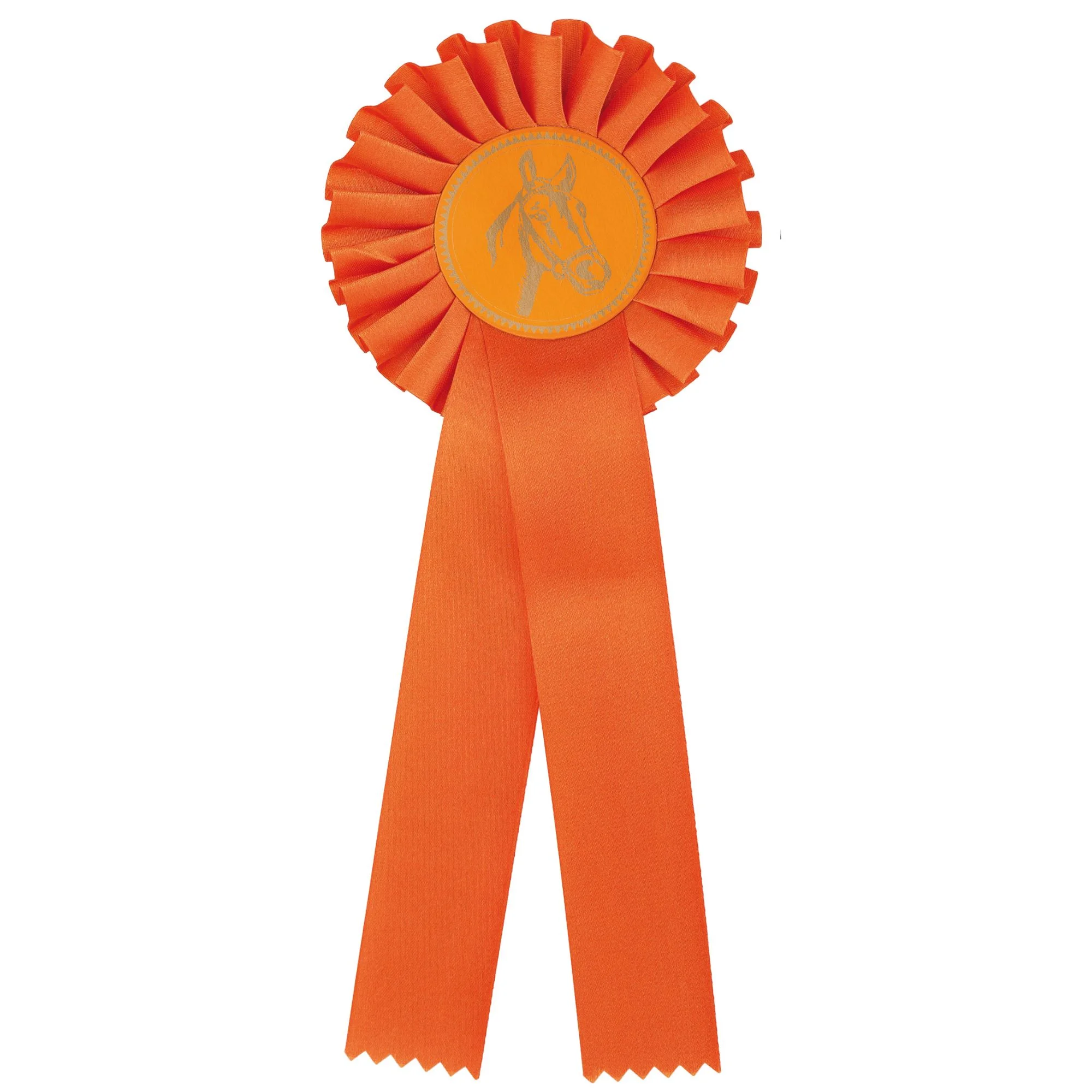 Orange præmiesløjfe med hestemotiv