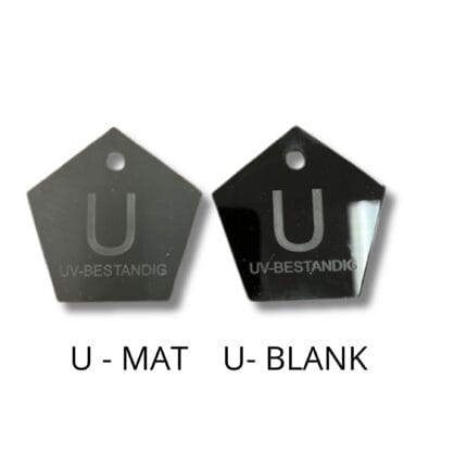 To UV-bestandige prøver, mat og blank