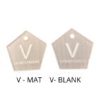 To UV-bestandige V-tags, mat og blank.