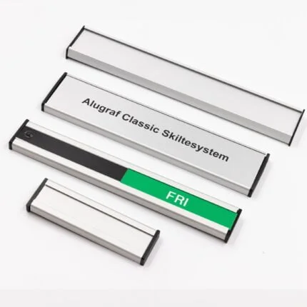 Alugraf Classic skiltesystem, fire aluminiumsprofiler