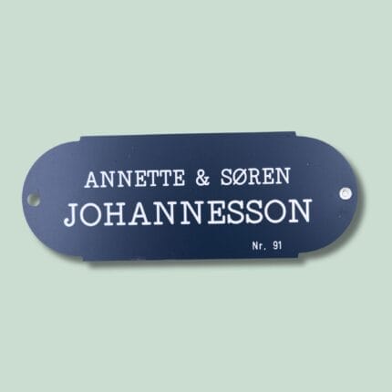 Navneskilt med Annette og Søren, Nr. 91.