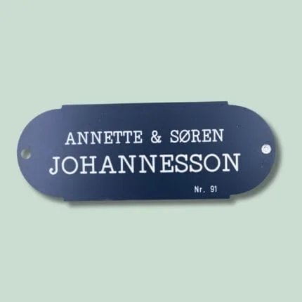 Navneskilt med Annette og Søren, Nr. 91.
