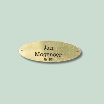 Messingskilt med indgravering, Jan Mogensen Nr. 95