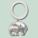 Metallisk elefant vedhæng med ring