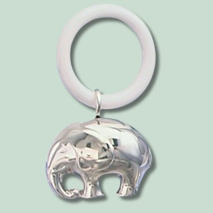 Metallisk elefant vedhæng med ring