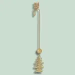 Gylds træformet ornament med spiralholder