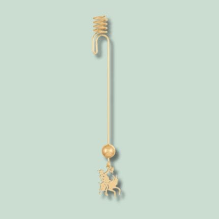 Guldbelagt ornament med ridderdesign