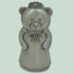 Kronet bamse i kjole figur