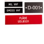 Forskellige VHF og flådeudløser mærkater