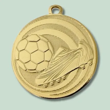 Guldmedalje med fodbold og støvle design