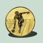 Guldmedalje med bowlermotiv