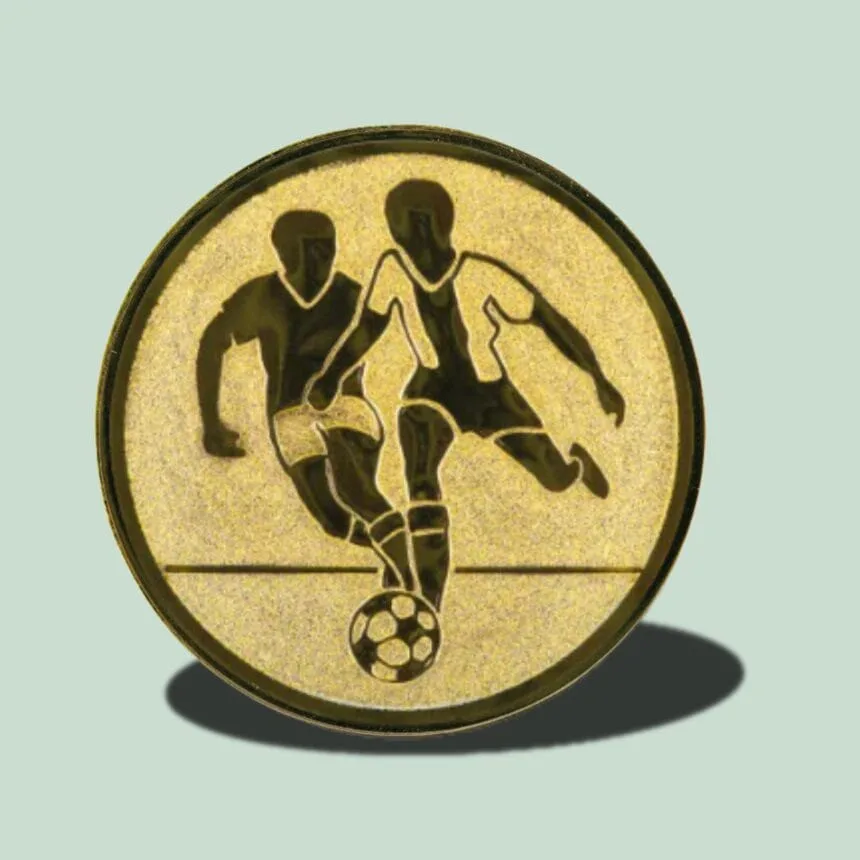 EMBLEM29- FODBOLD To fodboldspillere på medalje