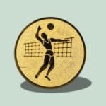 Guldmedalje med volleyballspiller