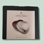 Georg Jensen hjerteformet æske, rød og sølv.