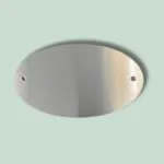 Oval metalskilt med to huller
