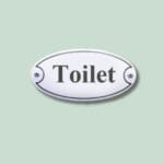 Toilet skilt på væg