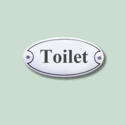 Toilet skilt på væg