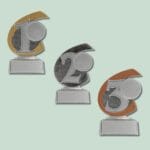 Guld, sølv, bronze tropæer 1, 2, 3 placering