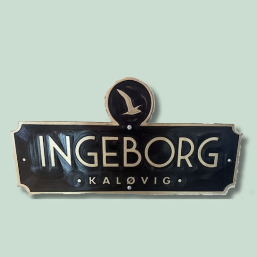 INGEBORG Ingeborg Kaløvig skilt med fugl