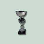 Sølv pokal på sort marmorsokkel